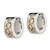 10mm Chisel Stainless Steel Polished Yellow IP-plated with Multicolor CZ 7mm Hinged Hoop Earrings