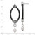 53mm Edward Mirell Black Ti Cable and Sterling Silver Floral Accent with Freshwater Cultured Pearl Dangle Earrings