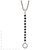 1928 Silver-tone Black Glass 16in w/3in ext. Eyewear Holder Necklace