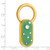 1928 Gold-tone Green Enamel w/Crystals Key Fob