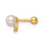 14K Yellow Gold 18 Gauge CZ & Freshwater Cultured Pearl Labret Stud