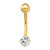 10k Yellow Gold W/5mm Round Cz Belly Dangle