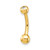 14K Yellow Gold 14 Gauge Polished CZ Belly Ring