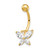 10k Yellow Gold W/Large Cz Butterfly Belly Dangle