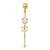 Image of 14K Yellow Gold CZ Butterfly Chain Dangle Belly Ring