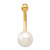 Image of 14K Yellow Gold 14 Gauge 8mm Freshwater Cultured Pearl Belly Ring