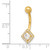 14K Yellow Gold 14 Gauge Polished CZ Navel/Belly Ring
