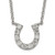 Sterling Silver Rhodium-plated CZ Horseshoe Necklace QG2032-16