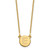 14k Yellow Gold Tiny Circle Block Letter E Initial Necklace