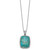 Sterling Silver Rhodium-plated Oxidized Simulated Turquoise w/1.75in ext Necklace QG6699-16