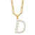 Sterling Silver Gold-plated 3-5.5mm Freshwater Cultured Pearl LETTER D 18in Necklace