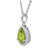 Sterling Silver Rhodium-plated Polished Simulated Peridot & CZ Necklace