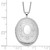 Sterling Silver Rhodium-plated 26mm Floral Oval Locket Necklace