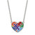 Sterling Silver Rhodium-plated Enameled Autism Heart Necklace