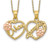 10k Two-tone Gold MOM - DAUGHTER Break-apart Hearts Necklace