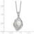 Cheryl M Sterling Silver Rhodium-plated Freshwater Cultured Pearl and Brilliant-cut CZ Teardrop Design 18 Inch Necklace with 2 Inch Extender