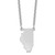 Sterling Silver/Rhodium-plated Illinois State Necklace