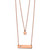 Image of Chisel Stainless Steel Polished Rose IP-plated Star and Bar Multi Strand 15.5 inch Cable chain with a 1.5 inch Extension Necklace