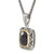 Shey Couture Sterling Silver with 14K Accent 18 Inch Antiqued Checkerboard-cut Black Onyx Necklace QTC1549