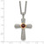 Shey Couture Sterling Silver with 14K Accent 18 Inch Antiqued Checkerboard Cusion Bezel Garnet Cross Necklace