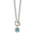 Shey Couture Sterling Silver with 14K Accent 18 Inch Round Light Swiss Blue Topaz and Diamond Toggle Necklace