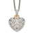 Shey Couture Sterling Silver with 14K Accent 18 Inch Diamond Vintaged Heart Necklace QTC510
