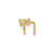 14K Yellow Gold 22 Gauge CZ Butterfly Nose Stud