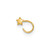 14K Yellow Gold 23 Gauge Star Nose Ring Body Jewelry