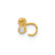 14K Yellow Gold 22 Gauge Double Circle CZ Nose Ring Body Jewelry