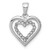 Image of Sterling Silver Rhodium-Plated Diamond Heart Pendant QDX206