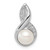 Sterling Silver Rhodium-plated 6mm Freshwater Cultured Pearl & Diamond Chain Slide Pendant QDX305