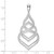 Image of Sterling Silver Rhodium-plated Polished Grooved Fancy Drop Pendant