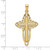 Image of 14K Yellow Gold Polished and Textured Cross Pendant K8403