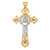 Image of 14k Two-tone Gold Polished with Red CZs Crucifix Pendant C2036 Image of 14k Two-tone Gold Polished with Red CZs Crucifix Pendant C2036