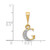 Image of 14K Yellow Gold with Rhodium Diamond Letter G Initial Pendant YC250G