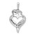 Image of 14k White Gold Diamond MOM Heart Pendant