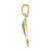 14K Yellow Gold Lab Created Opal Dolphin Pendant