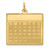 14K Yellow Gold Monday the First Day Calendar Pendant
