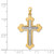 14k Two-tone Gold Diamond-cut Polished 3D Cross Pendant