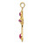 14K Yellow Gold Ruby and Emerald Cabochon Cross Pendant