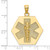 Image of 14K Yellow Gold Textured Back Caduceus Medical Disc Pendant