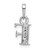 Image of 14k White Gold Rhodium-plated Diamond Letter F Initial Pendant