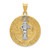 14K Yellow Gold With Rhodium Circle St. Benedict Medal Pendant