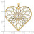 Image of 14K Yellow Gold with White Rhodium Diamond-cut Large Filigree Heart Pendant