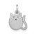 Image of Sterling Silver Rhodium-plated Polished Cat Pendant QP5698