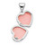 Image of 14k White Gold Polished Heart-Shaped Floral Locket Pendant