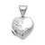 Image of 14k White Gold Polished Heart-Shaped Floral Locket Pendant