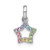 Image of Sterling Silver Rhodium-plated Rainbow Nano Crystal Star Pendant
