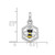 Image of Sterling Silver Rhodium-plated Enameled Dangle Bee in Hive Pendant
