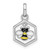 Image of Sterling Silver Rhodium-plated Enameled Dangle Bee in Hive Pendant